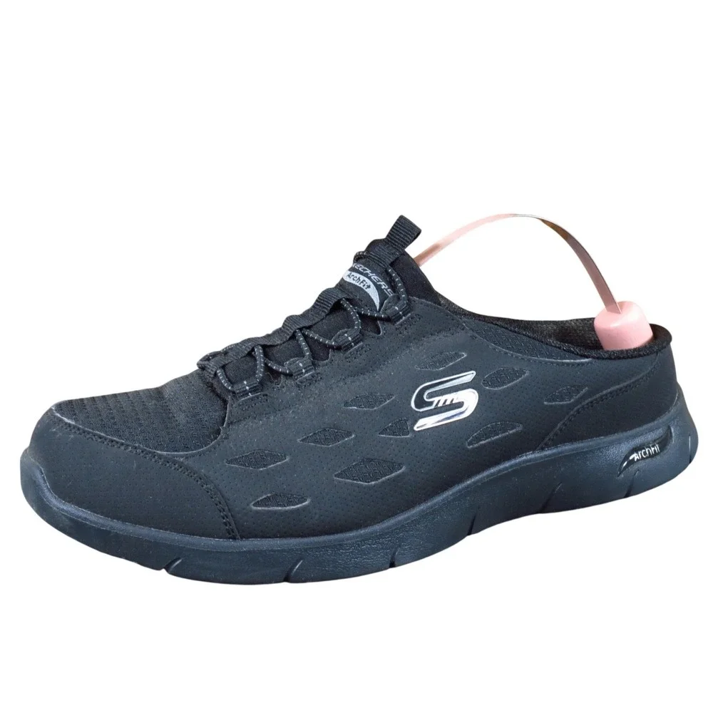Skechers‎ Arch Fit Lucky Breeze Women's Size 9 Black Fabric Sneakers Comfort